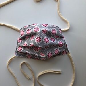 Reusable Pleated Fabric Face Mask With tie strings